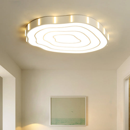 Led Hollow Tree Stump Ceiling Mount Light - Acrylic Modern Stylish Lamp (White) White / 16.5 Warm