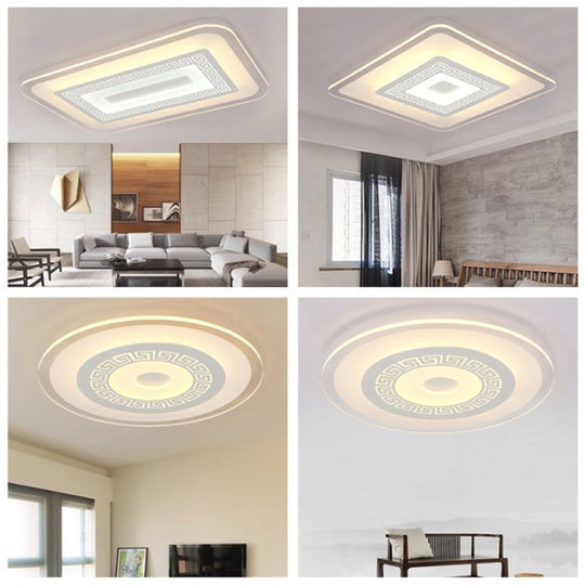 Modern Ultra-Thin Led Flush Mount Ceiling Light With Acrylic Shade – Ideal For Small Or Large