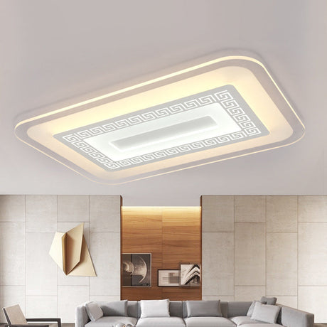 Modern Ultra-Thin Led Flush Mount Ceiling Light With Acrylic Shade Ideal For Small Or Large Living