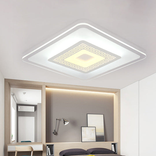 Modern Ultra-Thin Led Flush Mount Ceiling Light With Acrylic Shade Ideal For Small Or Large Living