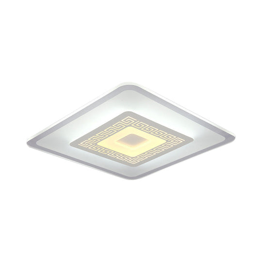 Modern Ultra-Thin Led Flush Mount Ceiling Light With Acrylic Shade Ideal For Small Or Large Living