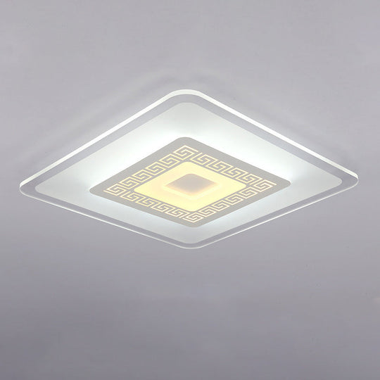Modern Ultra-Thin Led Flush Mount Ceiling Light With Acrylic Shade Ideal For Small Or Large Living