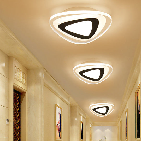 Sleek Led Ceiling Light With Acrylic Shade For Narrow Spaces White / H