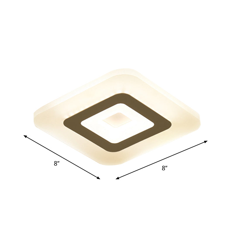 Sleek Led Ceiling Light With Acrylic Shade For Narrow Spaces