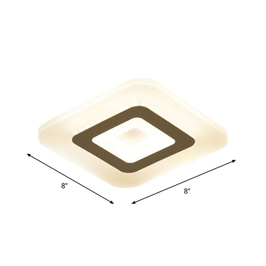 Sleek Led Ceiling Light With Acrylic Shade For Narrow Spaces