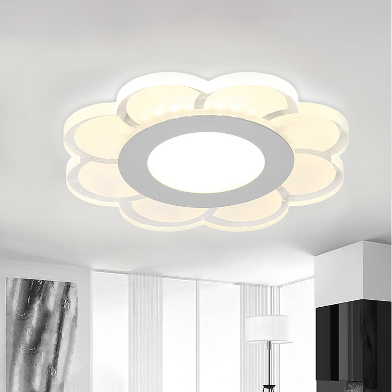 Sleek Led Ceiling Light With Acrylic Shade For Narrow Spaces White / F