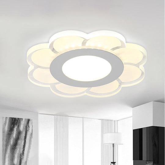 Sleek Led Ceiling Light With Acrylic Shade For Narrow Spaces White / F