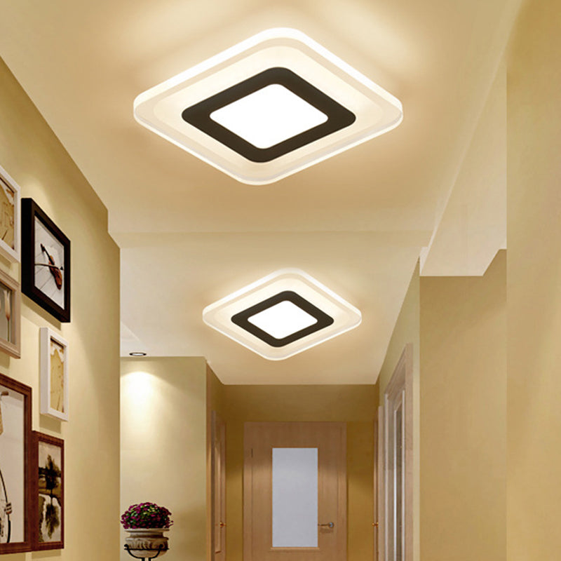 Sleek Led Ceiling Light With Acrylic Shade For Narrow Spaces