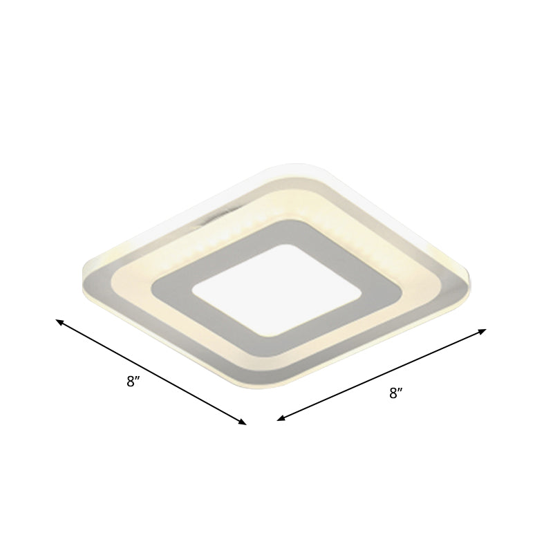 Sleek Led Ceiling Light With Acrylic Shade For Narrow Spaces