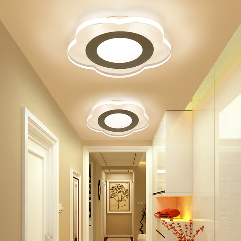 Sleek Led Ceiling Light With Acrylic Shade For Narrow Spaces White / C