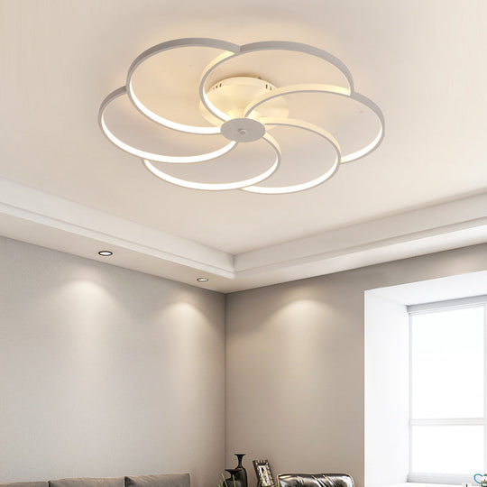 Modern Flushmount Floweret Led Ceiling Light Fixture 18’/21.5’/32’ Metal Design In Warm/White