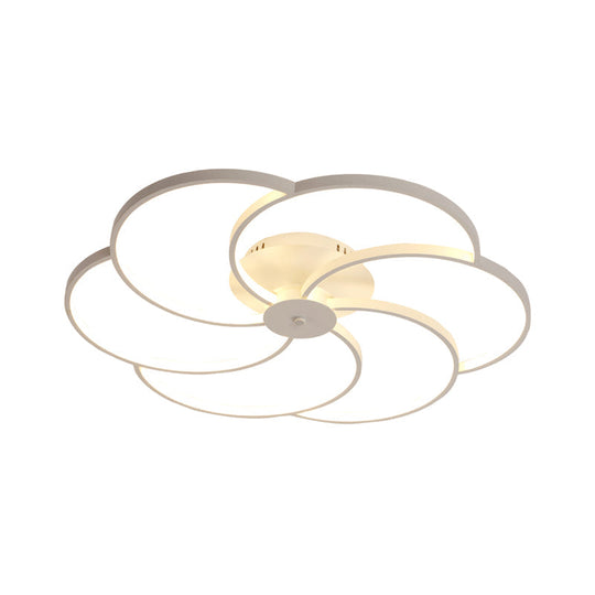 Modern Flushmount Floweret Led Ceiling Light Fixture 18’/21.5’/32’ Metal Design In Warm/White