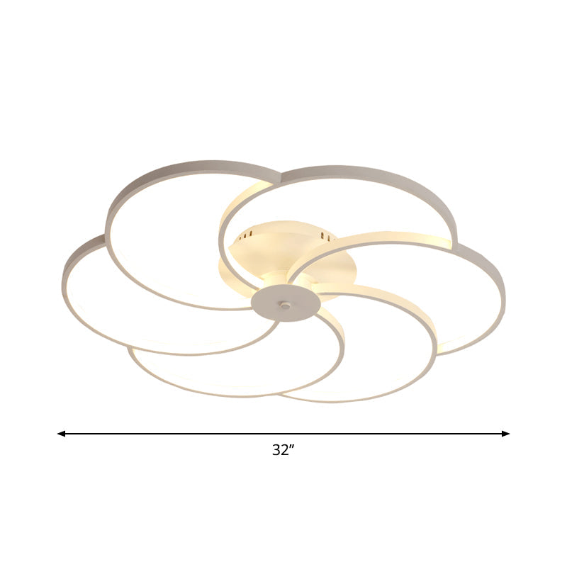 Modern Flushmount Floweret Led Ceiling Light Fixture 18’/21.5’/32’ Metal Design In Warm/White