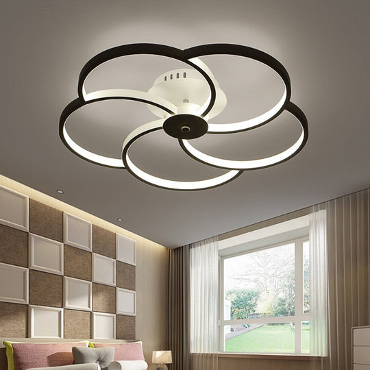 Modern Flushmount Floweret Led Ceiling Light Fixture 18/21.5/32 Metal Design In Warm/White - Bedroom