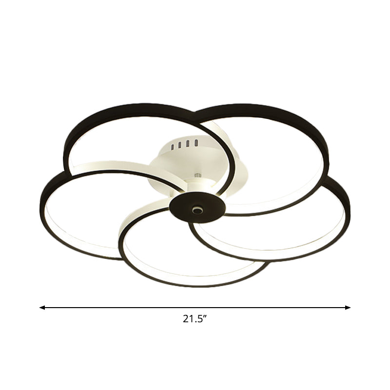 Modern Flushmount Floweret Led Ceiling Light Fixture 18’/21.5’/32’ Metal Design In Warm/White