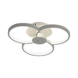 Modern Flushmount Floweret Led Ceiling Light Fixture 18/21.5/32 Metal Design In Warm/White - Bedroom