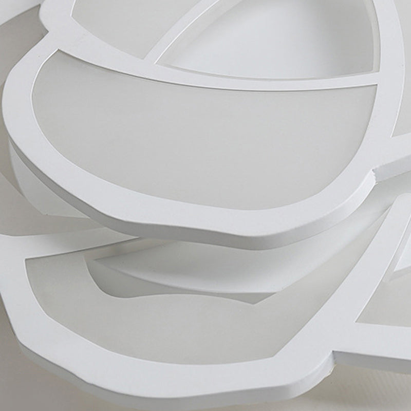 Modern Led Baby Bedroom Flower Ceiling Lamp - Pretty White Flush Light For Nurseries