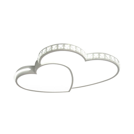 Modern Clear Acrylic Led Heart Ceiling Light In White For Foyer