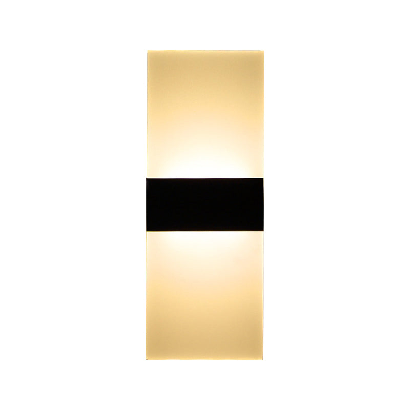 Minimalist Black/White Rectangular Led Sconce Light - Thinnest Wall Mounted Lamp In Warm/White
