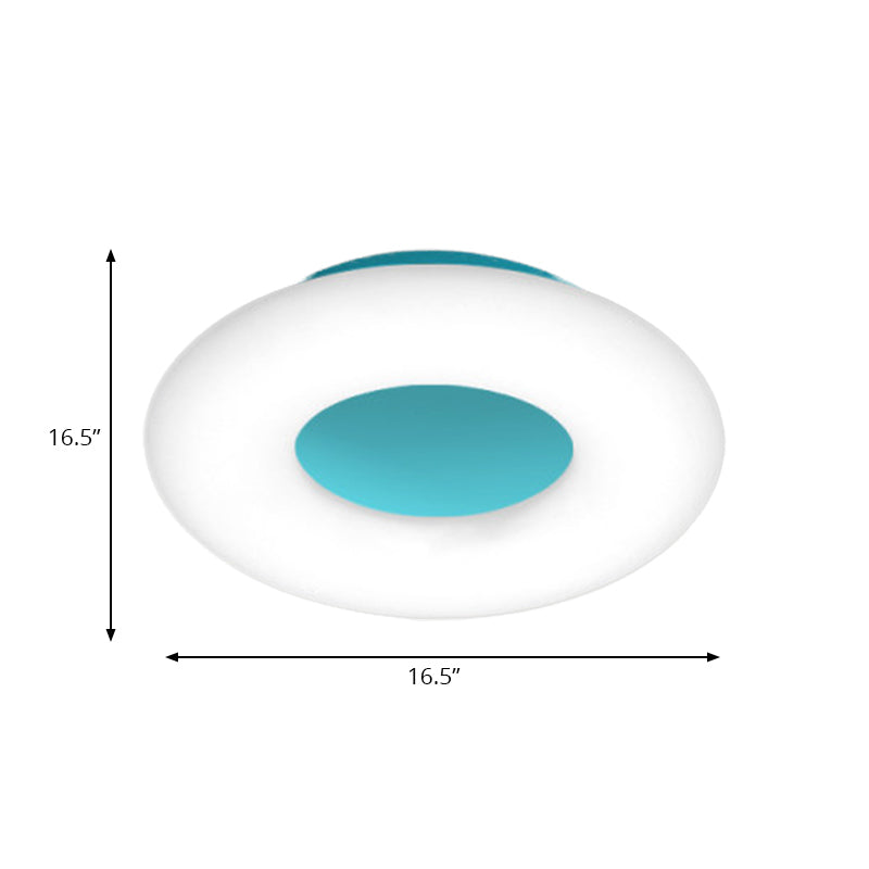 Doughnut Cartoon Flush Mount Ceiling Light For Kindergarten