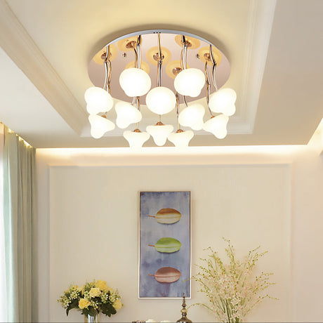 Round Acrylic Designer Ceiling Light Fixture For Hallways - White Flush Mount