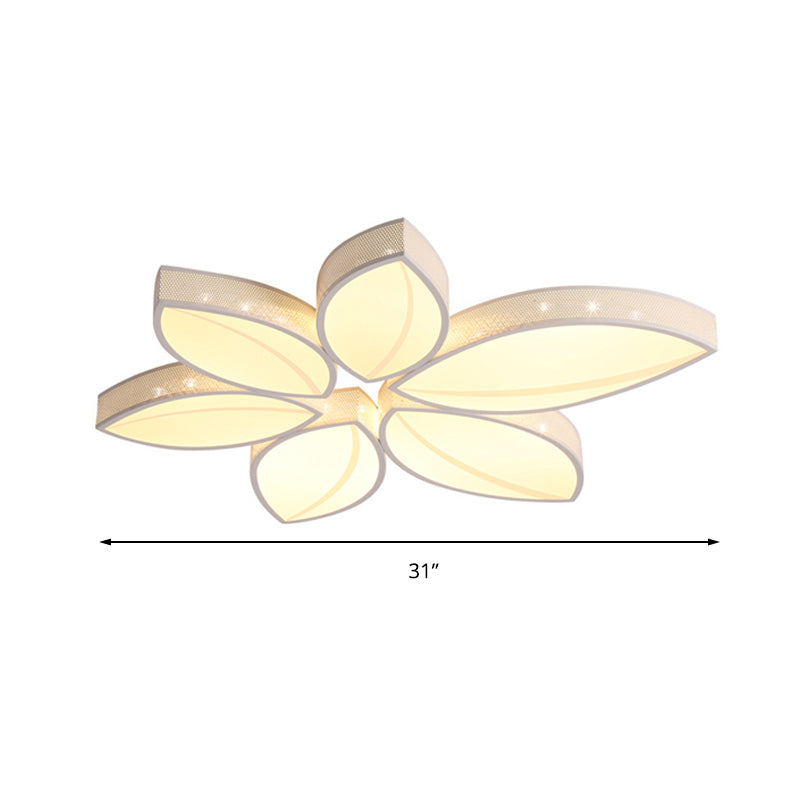 Stunning Crystal Flower Led Ceiling Light For Bedroom - Acrylic White Flushmount