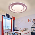 Art Deco Led Flush Mount Ceiling Light For Nursing Room - Acrylic Round Style Pink / 16’ Warm