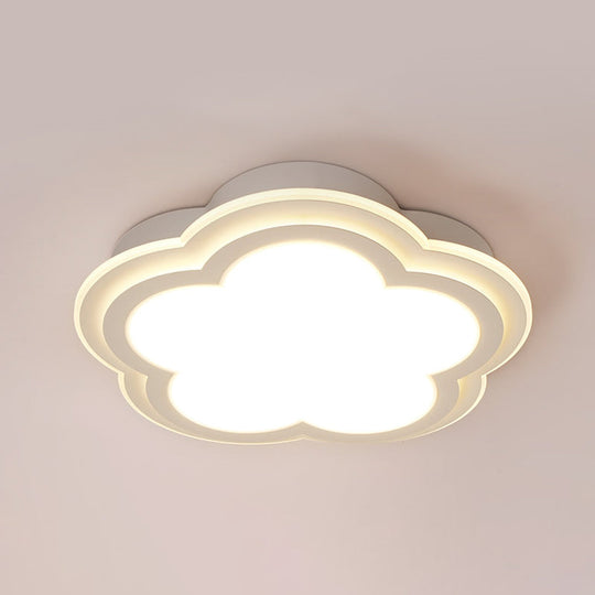 Modern Cloud Led Ceiling Light In White For Foyer / 16’