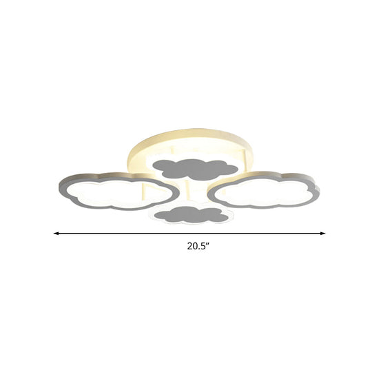 Modern White Acrylic Led Ceiling Light For Bedroom - Floating Cloud Flush Mount