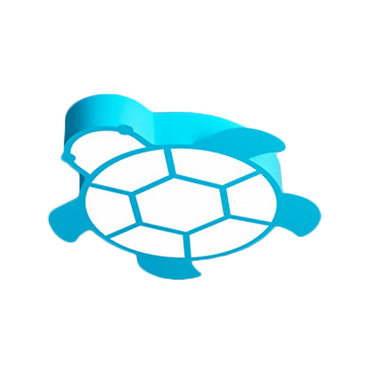 Cartoon Turtle Kindergarten Ceiling Light - Acrylic Flush Mount Fixture