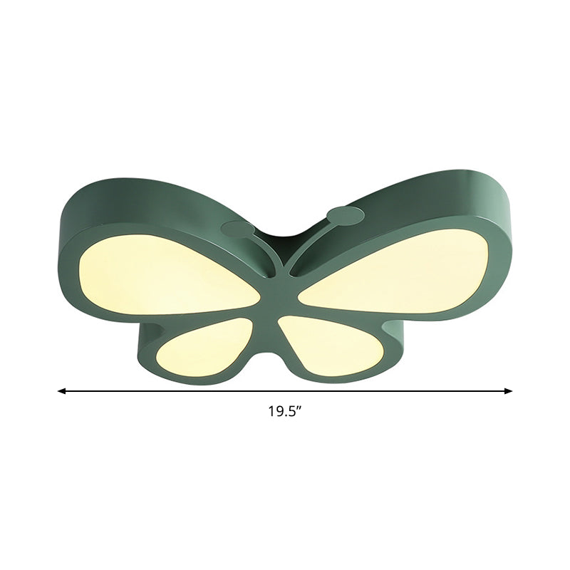 Butterfly Acrylic Metal Led Ceiling Light For Child’s Bedroom - Flush Mount