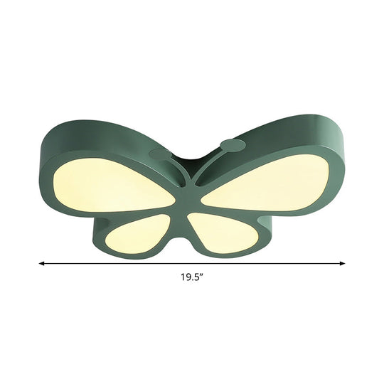 Butterfly Acrylic Metal Led Ceiling Light For Child’s Bedroom - Flush Mount