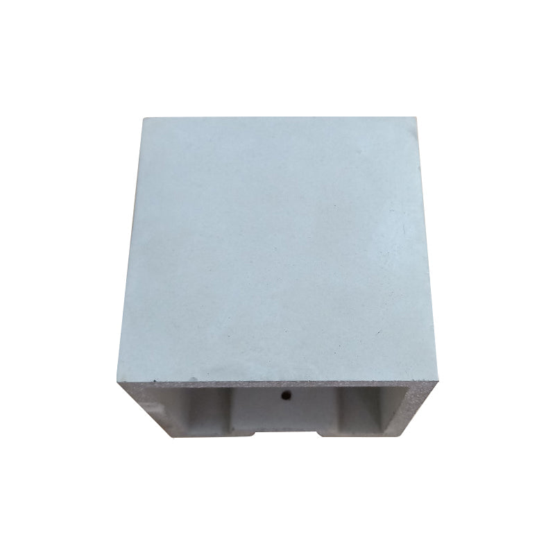 Grey Flush Mount Wall Light Nordic 1 Head - Cube/Cuboid Cement Up & Down Sconce For Stairs 4/5/7