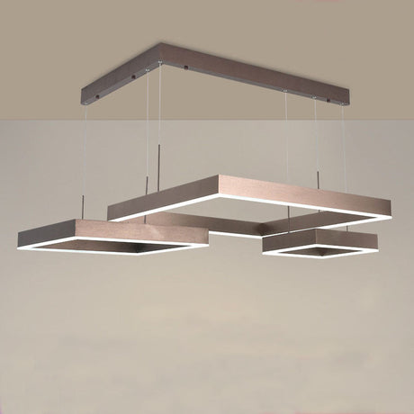 Contemporary Brown Aluminum Chandelier With Led Suspension Light – Available In Small/Large Sizes