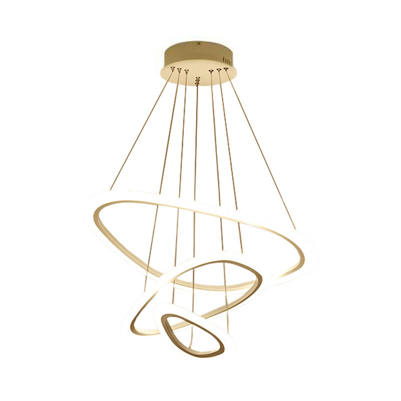 Minimalist White Led Pendant Light: Dining Room Chandelier With Triangle/Round Acrylic Shade (2/3