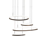Minimalist Led Chandelier For Living Room - 4-Head Black/Coffee Pendant Lamp With Acrylic Shade