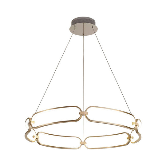 Stylish Gold Metal Led Pendant Light - 1/2-Tiered Wristlet Chandelier Small/Large Sizes