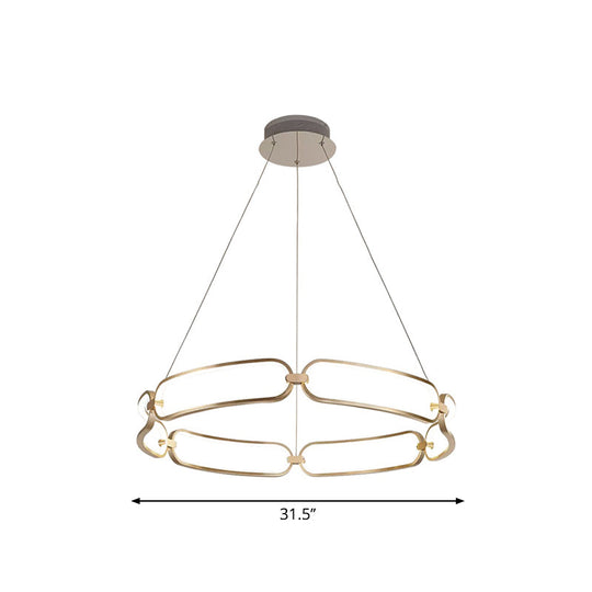 Stylish Gold Metal Led Pendant Light - 1/2-Tiered Wristlet Chandelier Small/Large Sizes