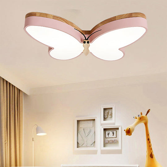 Contemporary Butterfly Acrylic Led Ceiling Light For Living Room - Flush Mount Design Pink / 19.5’