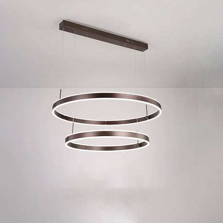 2/3 Tiered Coffee Acrylic Led Chandelier Pendant - Stylish Hanging Lamp For Parlor