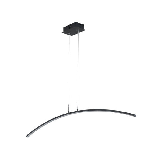 Modern Black/White Arched Pendant Light With Acrylic Led And Warm/White Glow