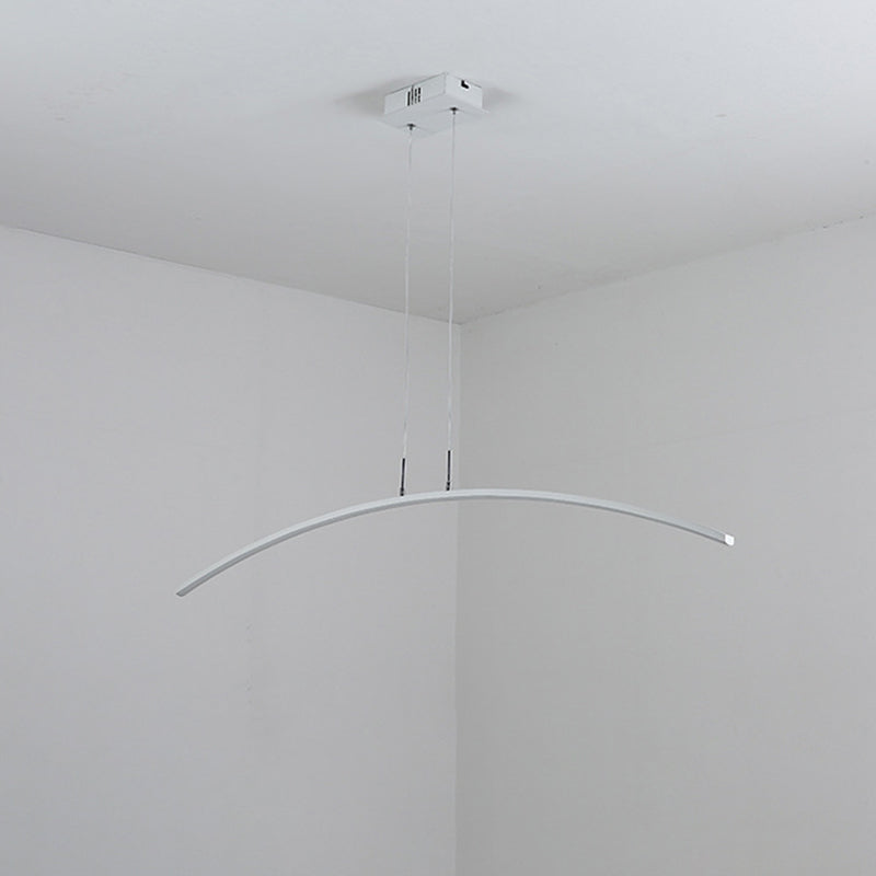 Modern Black/White Arched Pendant Light With Acrylic Led And Warm/White Glow