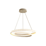 Sleek Spiral Line Chandelier: Black/White 18’/23.5’ Wide Led Pendant Lamp In Warm/White Light