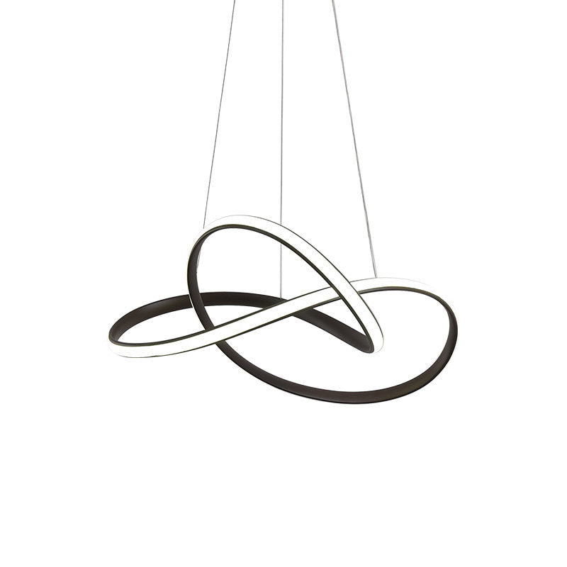 Cycle Pendant Light Fixture - Simplicity Acrylic Led Chandelier (Black/White) Warm/White