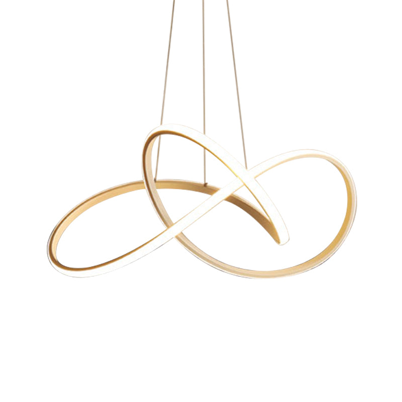 Cycle Pendant Light Fixture - Simplicity Acrylic Led Chandelier (Black/White) Warm/White