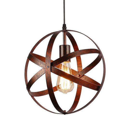 Metallic Interlocking Ring Pendant Lamp With Industrial Style – 1 Head Dining Room Down Lighting