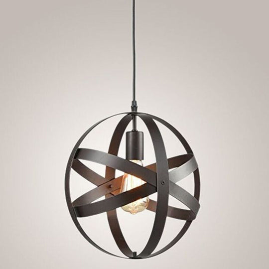 Metallic Interlocking Ring Pendant Lamp With Industrial Style – 1 Head Dining Room Down Lighting