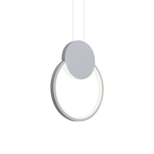 Minimalist Acrylic Pendant Light: Oval/Round/Square Shape Led Black/White White / Round