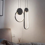 Minimalist Acrylic Hanging Ceiling Light: Oval Round Square Pendant Lighting In Black/White For