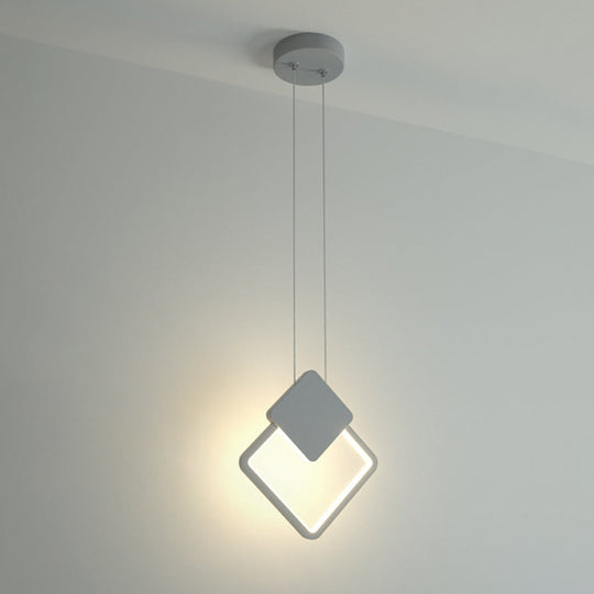 Minimalist Acrylic Hanging Ceiling Light: Oval Round Square Pendant Lighting In Black/White For